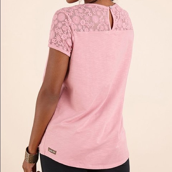 Matilda Jane Lory Pink Floral Lace Top Small Mauve - Picture 3 of 7